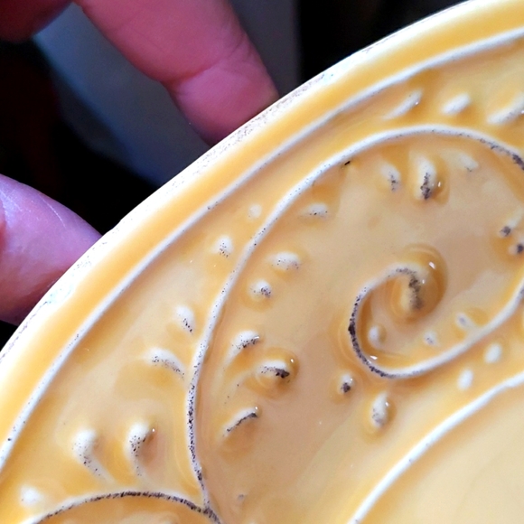 Maioliche Jessica Yellow Scroll Platter Large Plate Pottery Italy 12" - Picture 5 of 7